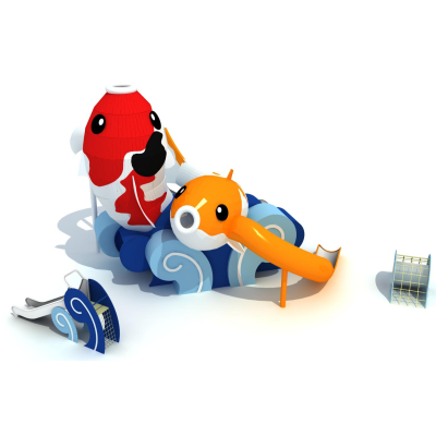 Koi Fish Play Systems | Stainless Steel Slide | Animal-Shaped Play Equipment | Outdoor Playground Sets | Custom Design