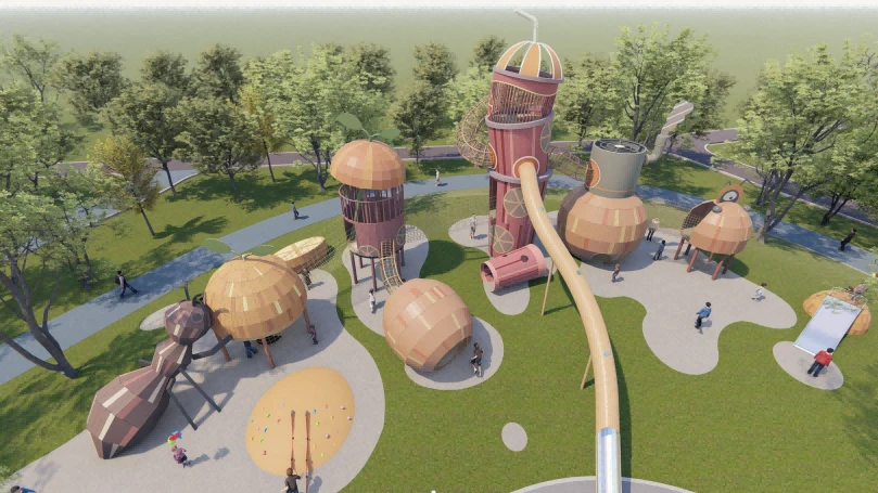 commercial playground slide