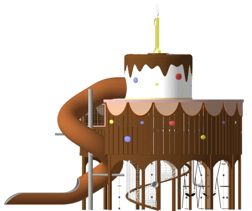 Cream Cake Play Systems | Stainless Steel Slide | Food-Shaped Play Equipment | Outdoor Playground Sets | Custom Design