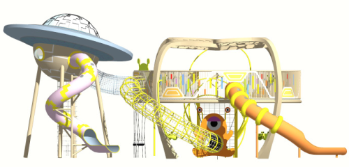 Color space station for climbing playground equipment | Outer space equipment | Playground Equipment customizable