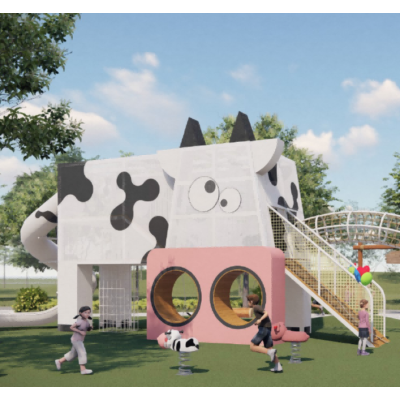 Cow farm for nature playground equipment | Animal equipment | Playground Equipment customizable
