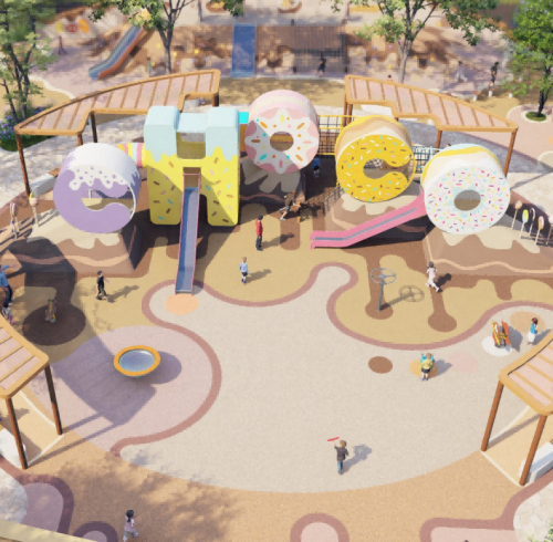 Doughnut for stainless steel slide playground equipment I Food equipment | Amusement equipment customizable