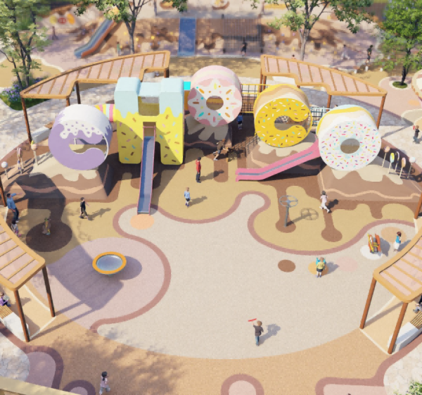 Doughnut for stainless steel slide playground equipment I Food equipment | Amusement equipment customizable