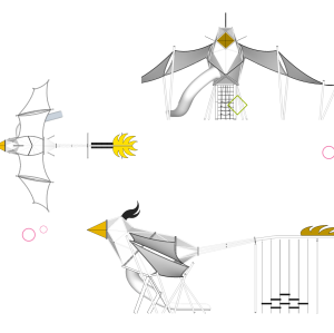 White Bird Play Systems | Stainless Steel Slide | Animal-Shaped Play Equipment | Outdoor Playground Sets | Custom Design