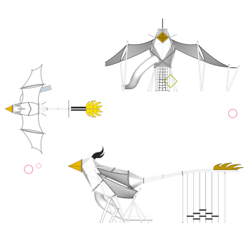 White Bird Play Systems | Stainless Steel Slide | Animal-Shaped Play Equipment | Outdoor Playground Sets | Custom Design