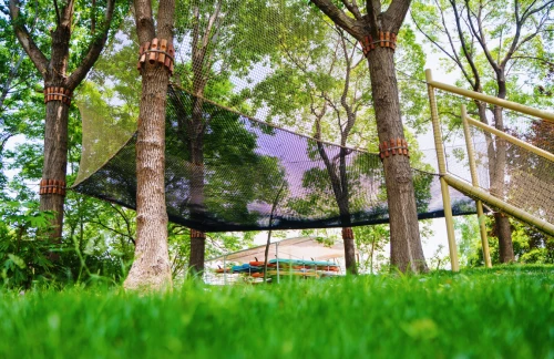 Treetop Nets Trampoline |  Custom Design Outdoor Adventure Playground | Rope Net