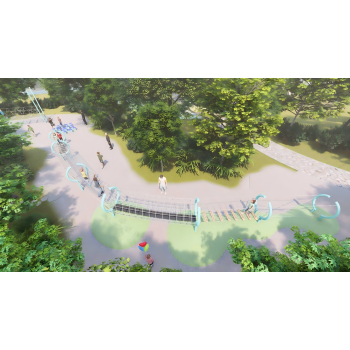 Forest Fun Path Play Structure |  Custom Design Outdoor Adventure Playground | Rope Net