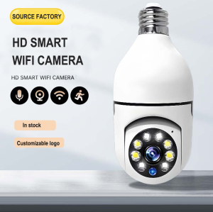 3MP Light Bulb Camera Panoramic Lamp Head Camera Wireless Camera 360 Degree Rotating Night Vision Security Camera