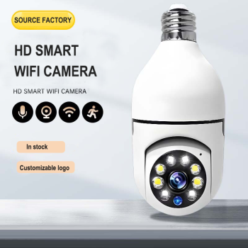 3MP Light Bulb Camera Panoramic Lamp Head Camera Wireless Camera 360 Degree Rotating Night Vision Security Camera