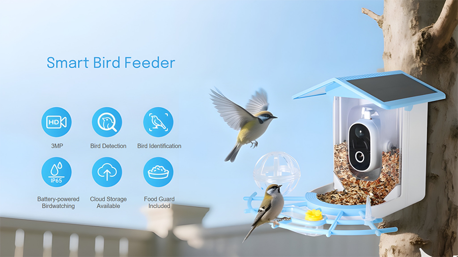 4MP HD Bird Feeder Camera