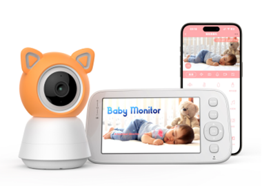 factory supply H.265 wireless baby camera with built-in lullabies two way audio