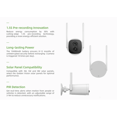 Battery Powered Wifi Security Camera Factory | 3MP Tuya PIR Rechargeable Surveillance Camera