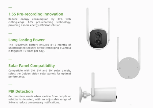 Battery Powered Wifi Security Camera Factory | 3MP Tuya PIR Rechargeable Surveillance Camera