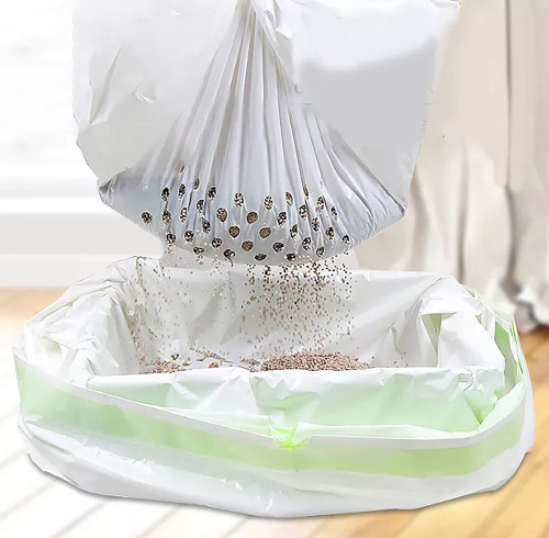 Cat Litter Bag | Durable and Convenient | Biodegradable Pet Garbage Bag | Used for filtering cat litter Cat Poop Bags with Dispenser Outdoor Cleaning Products for Pets Cat Litter Bag | Supports customization