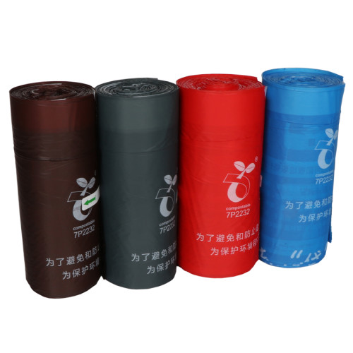 Biodegradable Clear Plastic Garbage Bag Custom Plastic Waterproof Compostable Drawstring Trash Bag on Rolls