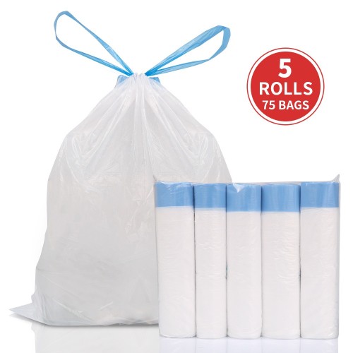 Tear Free Drawstring Garbage Bag Compostable Household Office Drawstring Trash Bags