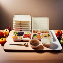Degradable Lunch Boxes With Lid | Disposable Bento Food Container | Corn Starch | Support Customization