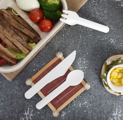 Biodegradable Cutlery and Spoons Dinner Takeout Compostable Disposable Cutlery Cornstarch Tableware