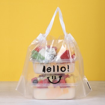 Portable Drawstring Takeout Bag | Waterproof | Gift Colorful Fruit Vegetables Cake Takeout Bag | Suitable for delivering takeout bags | Supports customization