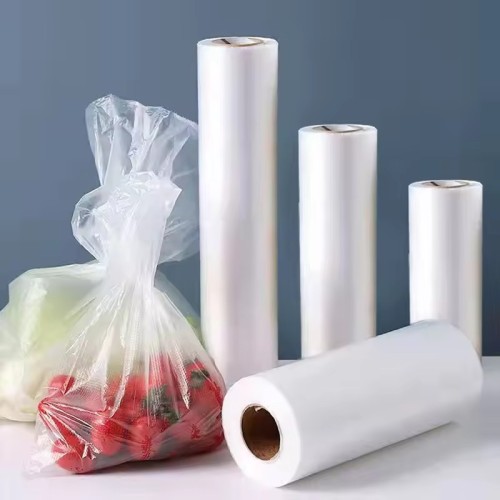 Durable Food Grade Flat Bag Clear Continuous Roll On Vacuum PE Plastic Poly Food Bags for Supermarket Fruit and Vegetable