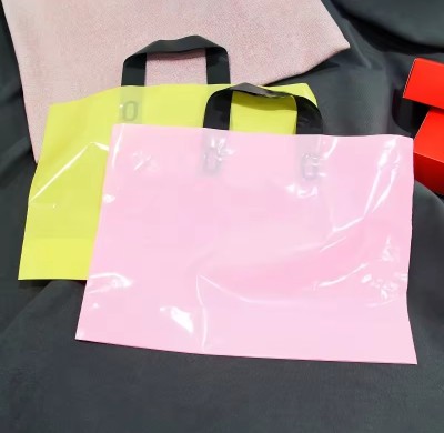 Plastic Shopping Bag With Handle Custom Printed Recycled Ecological Eco Grocery Handle Plastic Shopping Bag