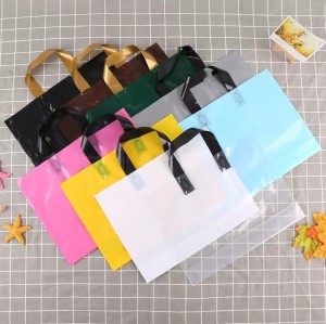 Plastic Shopping Bag | Portable, Durable, Waterproof | Recyclable Plastic tote bag | With Handle Shoes Clothing Shop Shopping Tote | Customization supported