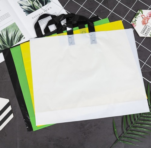 Plastic Shopping Bag | Portable, Durable, Waterproof | Recyclable Plastic tote bag | With Handle Shoes Clothing Shop Shopping Tote | Customization supported