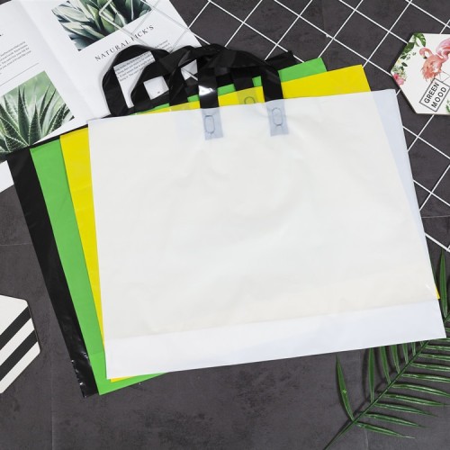 Plastic Shopping Bag With Handle Custom Printed Recycled Ecological Eco Grocery Handle Plastic Shopping Bag