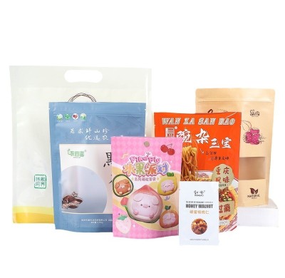 Custom Printed Stand Up Pouch Bag Matte Biodegradable Zipper Plastic Food Packaging Bags Resealable Aluminium Foil Zipper Stand-Up Pouches