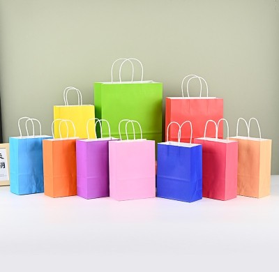 Eco-Friendly Kraft Paper Bags Shopping Bag for Coffee Snacks and Gift Carrier for Food
