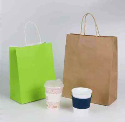 Eco-Friendly Kraft Paper Bags OEM Wholesale Custom Printed Shopping Brown Gift White Kraft Paper Bag With Your Own Logo With Handles