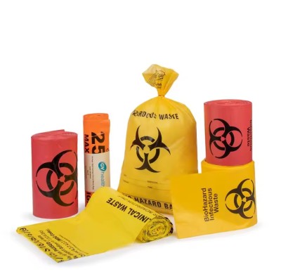 Autoclavable Biohazard Waste Bags Ziplock Yellow Medical Gatbage Waste Bag For Hospital Zipper Ldpe Plastic Disposable Hdpe Bio Garbage Bag