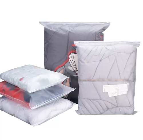 Custom Apparel Clothing Packaging | Anti fouling and Waterproof | Plastic Clothing Bags | Zip Lock Bags Shipping Frosted Zipper Bags for Clothing | Supports Customization