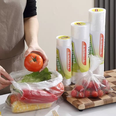 Biodegradable and Compostable Bag Fruit Vegetable Bag On Roll With Flat Sealing For Supermarket