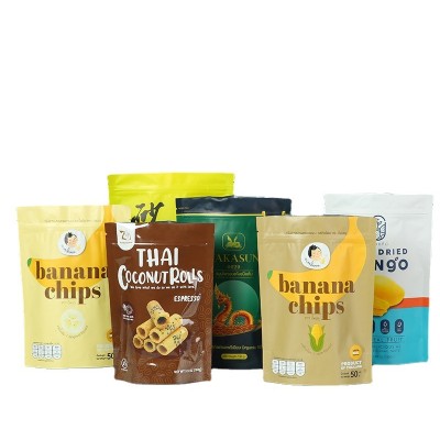 Colour Zip Lock Plastic Gold Metallic Colored Standup Mylar Stand Up Pouches Ziplock Bag For Food Package With Clear Window