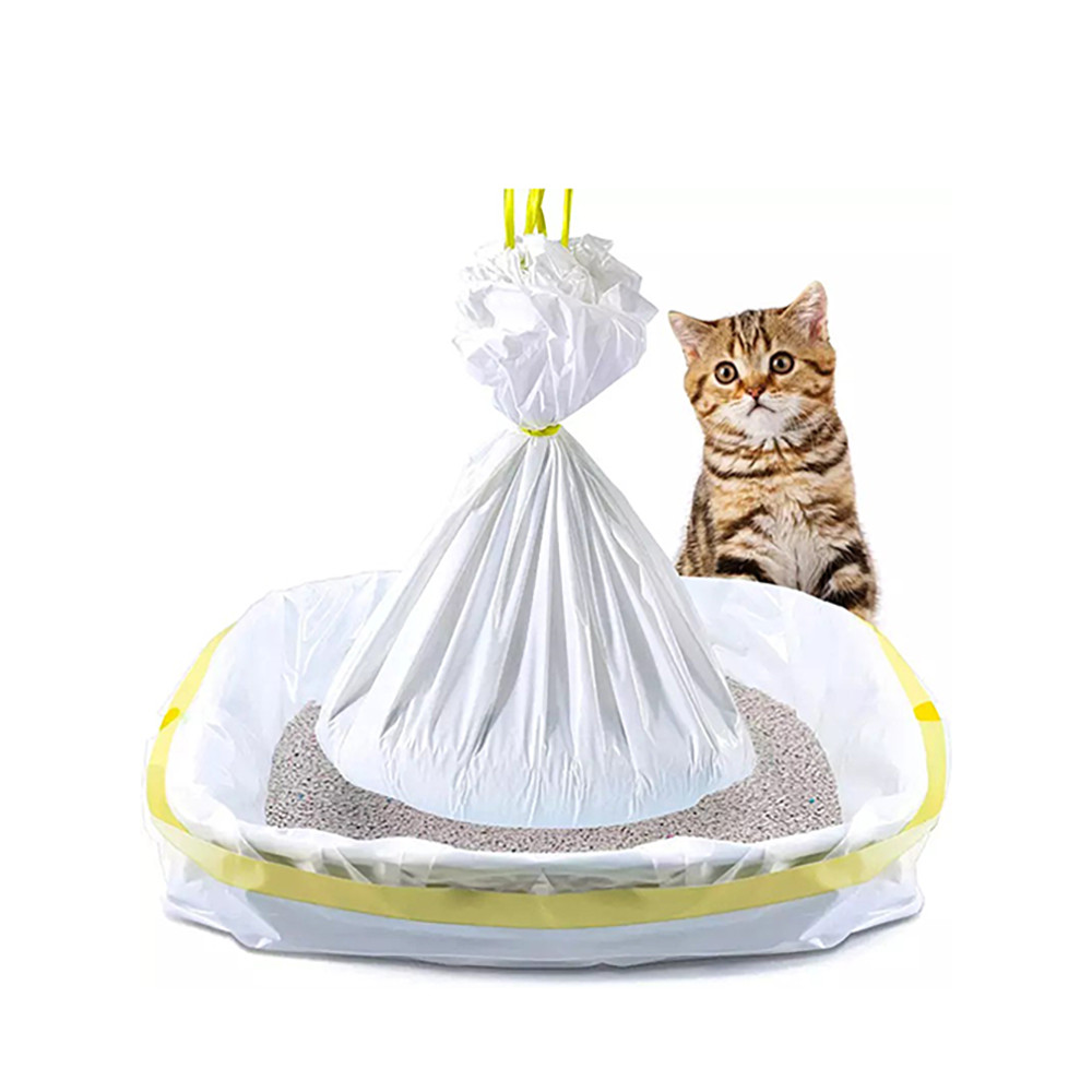 Drawstring Design Cat Litter Liners