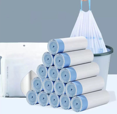 Tear Free Drawstring Garbage Bag Compostable Household Office Drawstring Trash Bags
