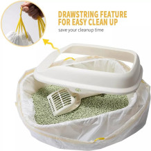 Durable Pull Resistant Cat Litter Bags | Custom OEM/ODM Services Offered | Eco-Friendly PET Material for Sustainable Waste Management | Perfect for Cat Litter & Feces Filtration | Wholesale and Distribution Partners Needed in North America, Europe, and Oceania