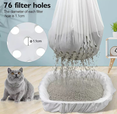 Custom OEM Cat Litter Bags - Pull Resistant Drawstring | High-Quality PET Material | Ideal for Filtering Cat Litter & Feces | ODM Services Available | Wholesale Options for Distributors in Japan, North America, Western & Eastern Europe, Oceania