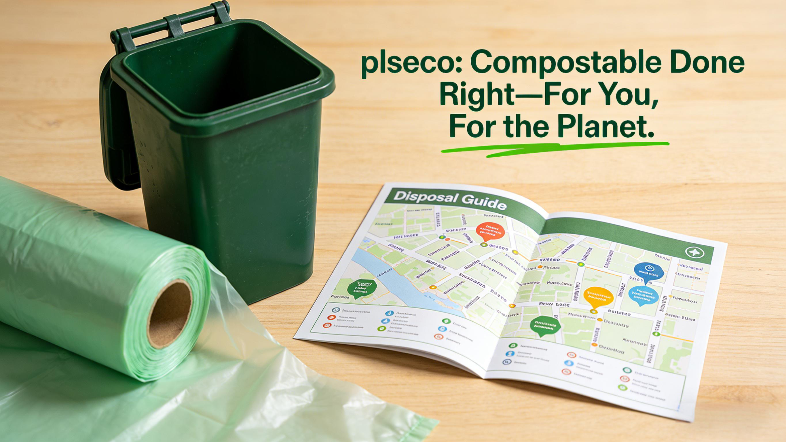 compostable packaging in food waste bins.