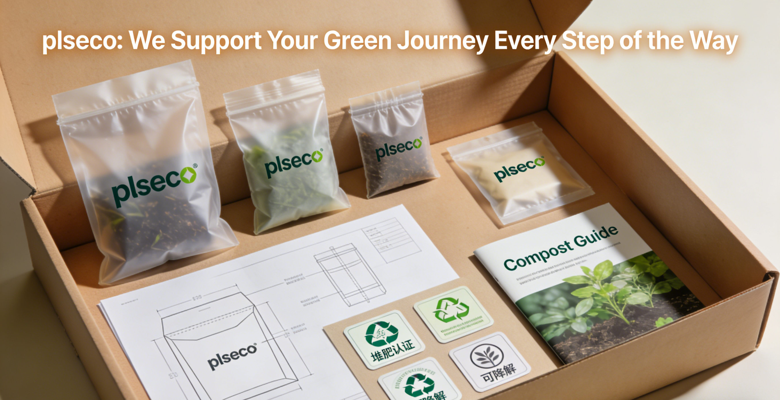 compostable packaging in food waste bins.