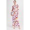 2024 New Fashion High Quality Kaleidoscope Print Long Sleeve Dress digital printing mesh evening dress
