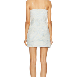 Custom Summer Bondage Knit Flare Mini Dress | 2024 New Textured swirl embroidered fabric designed dress