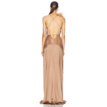 2024 New Fashion High Quality Kaleidoscope Print Long Sleeve Dress digital printing mesh evening dress