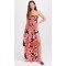 Summer New women's Ruched Bodice Rojo Print Strapless backless Maxi Evening Party Dress For Lady