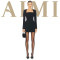 New Trendy Women Bodycon Dress Square Neck Office Long Sleeve Slim Dress for Autumn Body Shaper Knee Dress