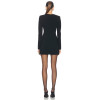 New Trendy Women Bodycon Dress Square Neck Office Long Sleeve Slim Dress for Autumn Body Shaper Knee Dress