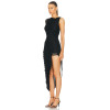 New Irregular Asymmetric Black Bodycon Elegant Casual Dresses Galathea Asymmetric Long Dress