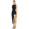 New Irregular Asymmetric Black Bodycon Elegant Casual Dresses Galathea Asymmetric Long Dress