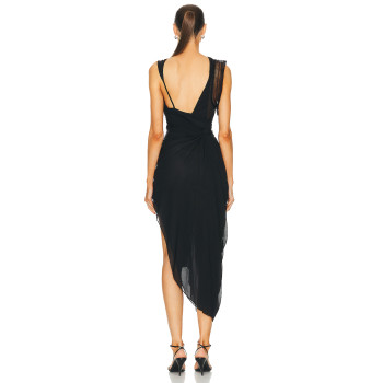 New Irregular Asymmetric Black Bodycon Elegant Casual Dresses Galathea Asymmetric Long Dress